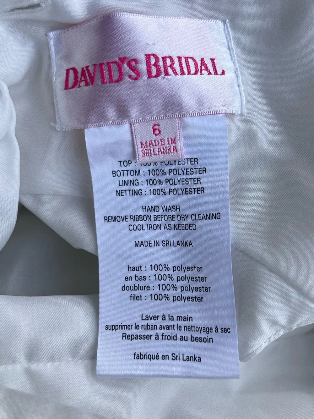 David’s Bridal Ivory Flower Girl Dress Size 6 Tulle Wedding Party Princess Gown - Picture 6 of 13